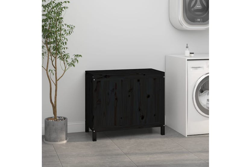 vidaXL 823583 Laundry Box Black 88.5x44x76cm Solid Wood Pine vidaXL 823583 Laundry Box Black 88.5x44x76cm Solid Wood Pine