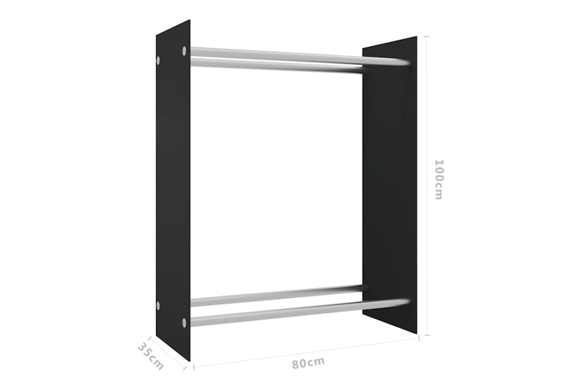 vidaXL 327470 Firewood Rack Black 80x35x100cm Tempered Glass vidaXL 327470 Firewood Rack Black 80x35x100cm Tempered Glass