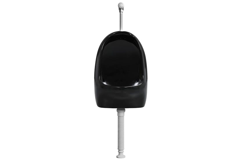 vidaXL 143988 Wall Hung Urinal With Flush Valve Ceramic Black vidaXL 143988 Wall Hung Urinal With Flush Valve Ceramic Black