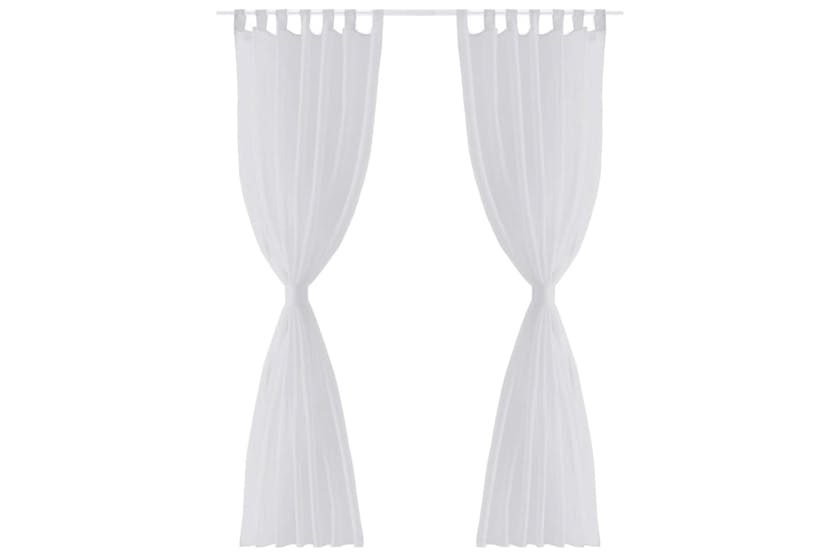 vidaXL 130199 White Sheer Curtain 140 X 245cm 2 Pcs vidaXL 130199 White Sheer Curtain 140 X 245cm 2 Pcs