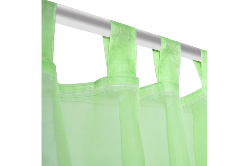 vidaXL 130205 Apple Green Sheer Curtain 140 X 245cm 2 Pcs vidaXL 130205 Apple Green Sheer Curtain 140 X 245cm 2 Pcs