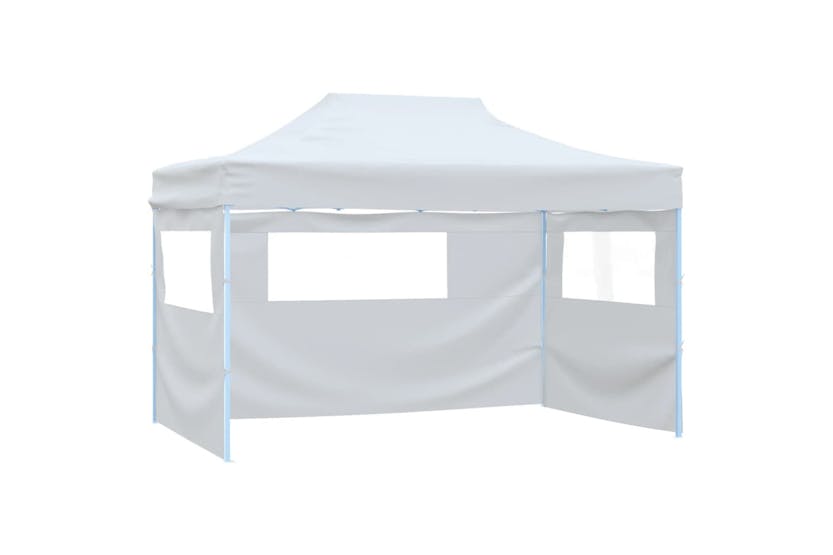 vidaXL Professional Folding Party Tent With 3 Sidewalls 3x4 M Steel White vidaXL Professional Folding Party Tent With 3 Sidewalls 3x4 M Steel White