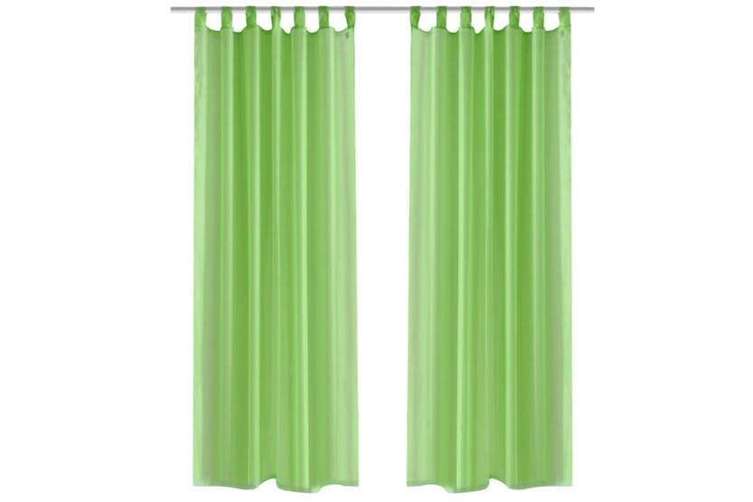 vidaXL 130205 Apple Green Sheer Curtain 140 X 245cm 2 Pcs vidaXL 130205 Apple Green Sheer Curtain 140 X 245cm 2 Pcs