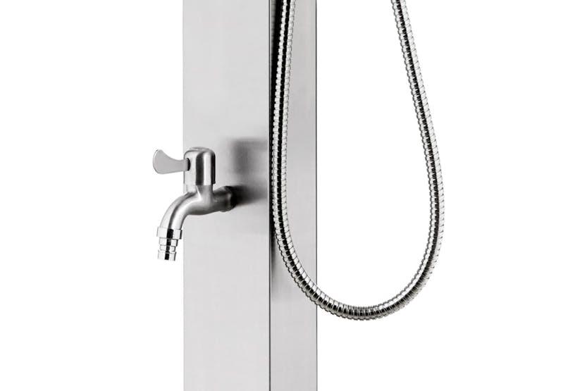 vidaXL 3070792 Garden Shower With Grey Base 225cm Stainless Steel vidaXL 3070792 Garden Shower With Grey Base 225cm Stainless Steel
