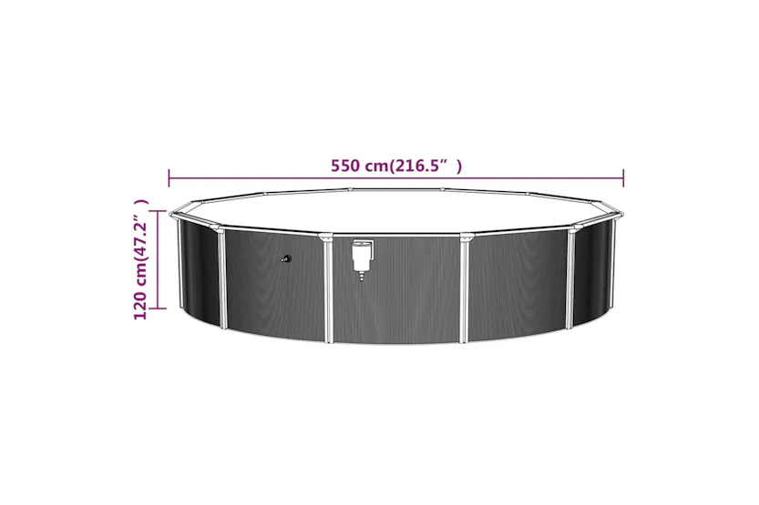 vidaXL 3098042 Swimming Pool With Safety Ladder 550x120cm vidaXL 3098042 Swimming Pool With Safety Ladder 550x120cm