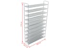 vidaXL 245631 Shoe Rack With 10 Shelves Metal And Non-woven Fabric Silver vidaXL 245631 Shoe Rack With 10 Shelves Metal And Non-woven Fabric Silver