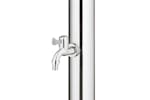 vidaXL 3070778 Garden Shower With Brown Base 220cm Stainless Steel vidaXL 3070778 Garden Shower With Brown Base 220cm Stainless Steel