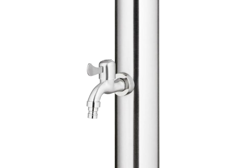 vidaXL 3070778 Garden Shower With Brown Base 220cm Stainless Steel vidaXL 3070778 Garden Shower With Brown Base 220cm Stainless Steel