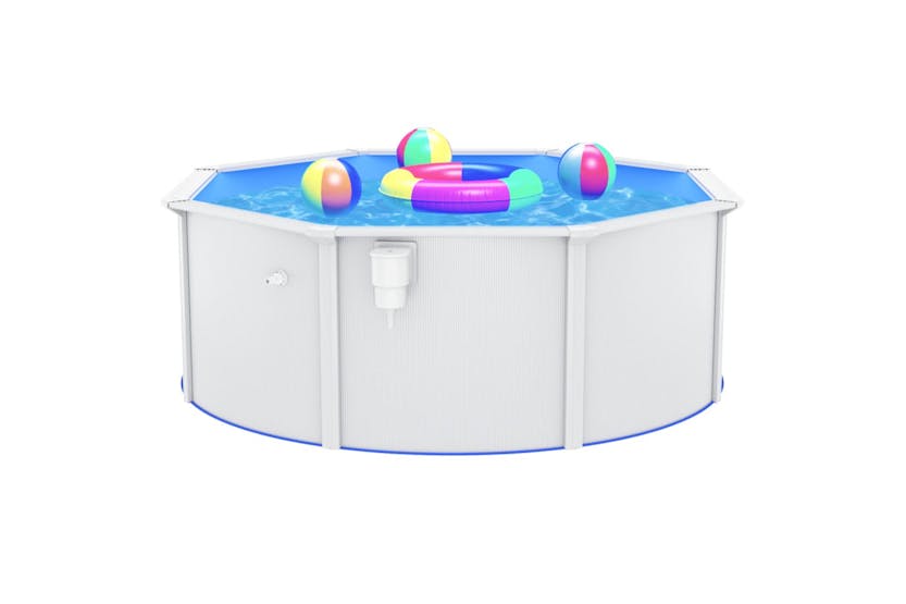 vidaXL 93261 Swimming Pool With Steel Wall 360x120cm White vidaXL 93261 Swimming Pool With Steel Wall 360x120cm White