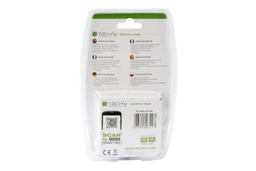 Techly Wired Optical USB Mouse | Black/Green Techly Wired Optical USB Mouse | Black/Green