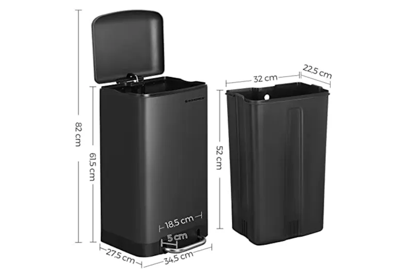 Songmics LTB01BK 30L Rubbish Bin Songmics LTB01BK 30L Rubbish Bin