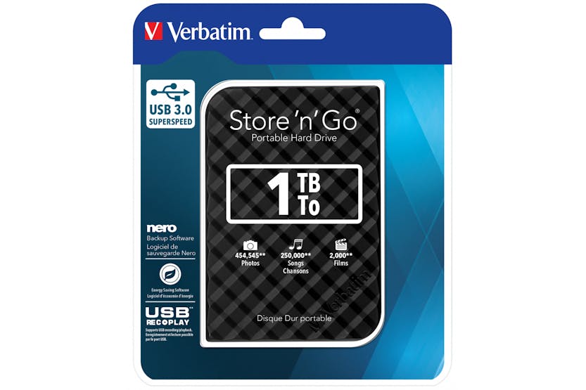 Verbatim Store 'n' Go USB 3.0 Hard Drive | 1TB | Black