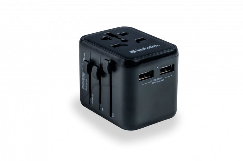 Verbatim Universal Travel Adapter Plug with 2 x USB-A Ports Verbatim Universal Travel Adapter Plug with 2 x USB-A Ports