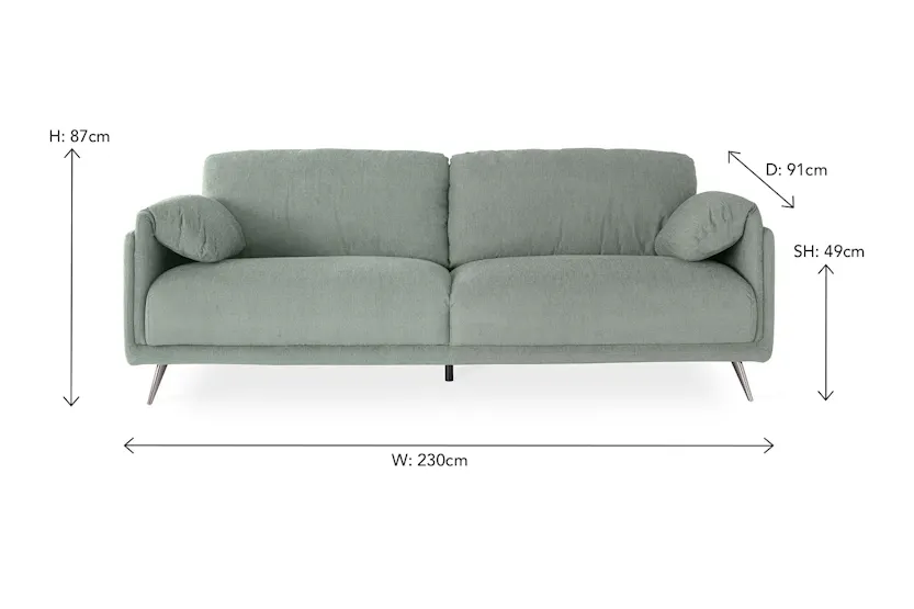 Moby 3 Seater Sofa| Sage Moby 3 Seater Sofa| Sage