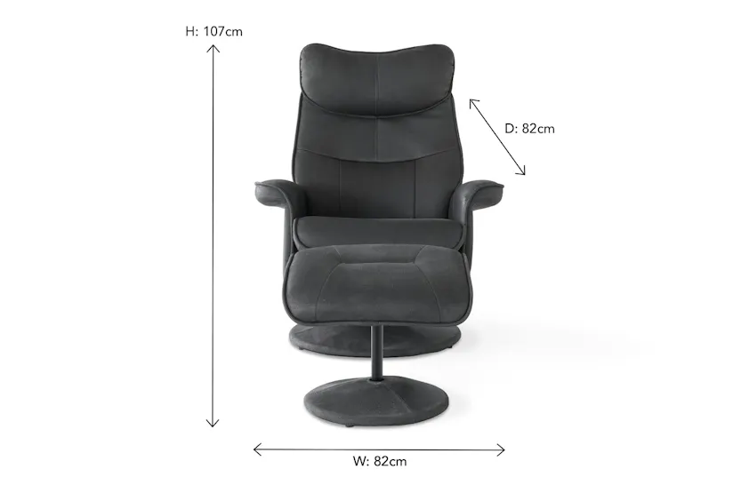 Levi Recliner with Footstool | Slate Levi Recliner with Footstool | Slate