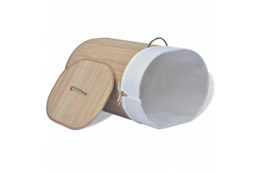 vidaXL 242727 Bamboo Laundry Bin Oval Natural vidaXL 242727 Bamboo Laundry Bin Oval Natural