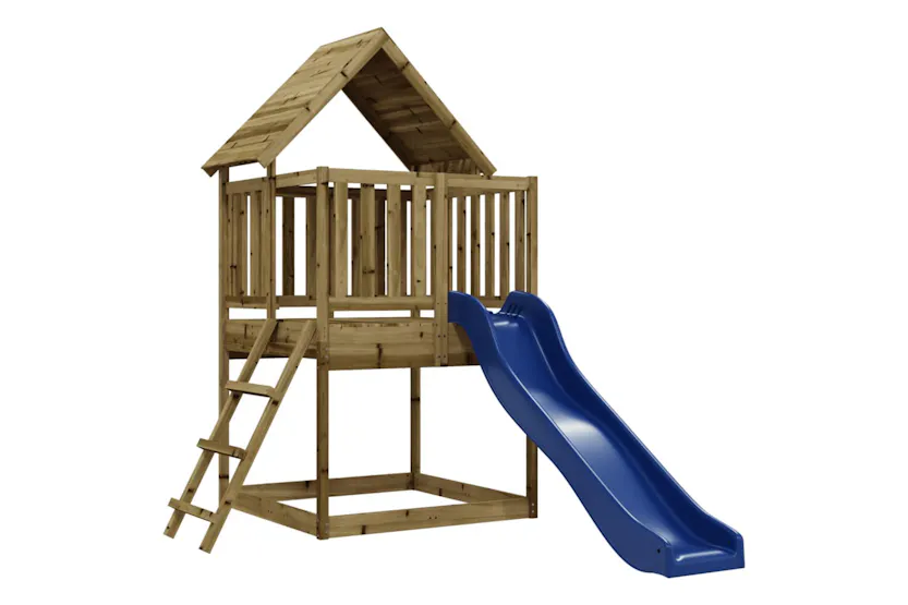 vidaXL 3155935 Playhouse With Slide Ladder Impregnated Wood Pine vidaXL 3155935 Playhouse With Slide Ladder Impregnated Wood Pine