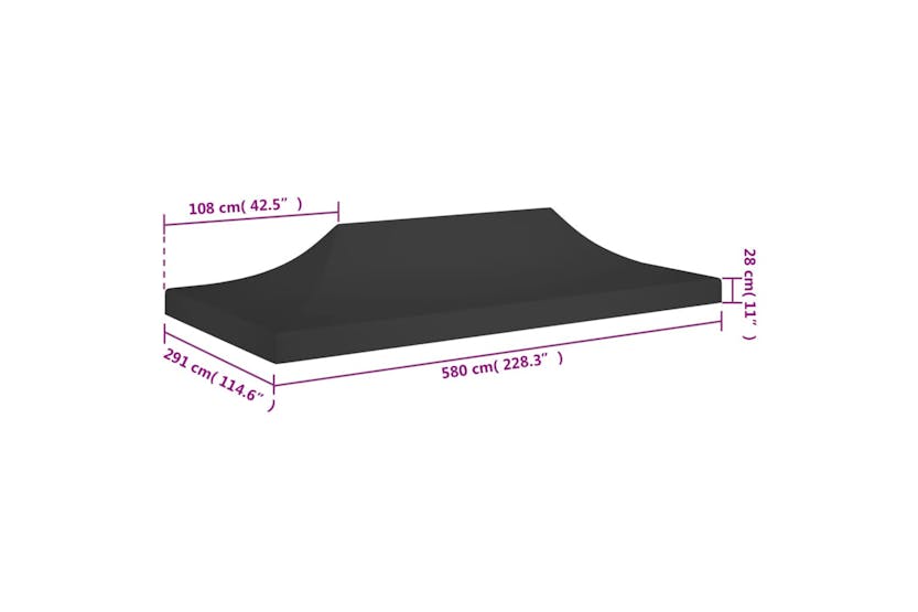 vidaXL 315334 Party Tent Roof 6x3 M Black 270 G/m² vidaXL 315334 Party Tent Roof 6x3 M Black 270 G/m²