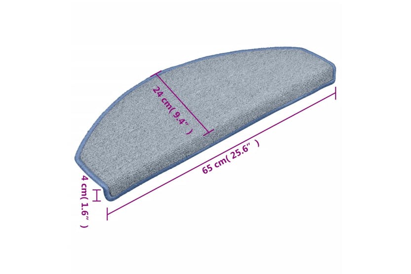 vidaXL 322375 Carpet Stair Treads 15 Pcs Light Grey And Blue 65x24x4cm vidaXL 322375 Carpet Stair Treads 15 Pcs Light Grey And Blue 65x24x4cm