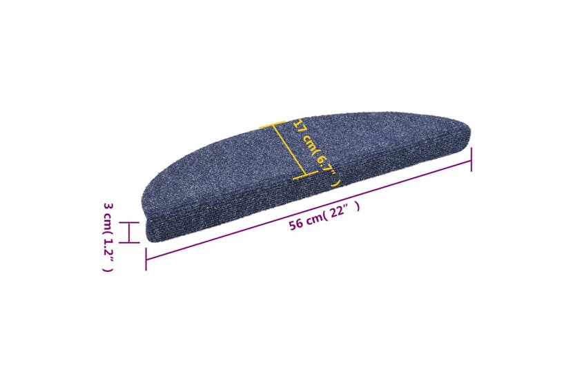 vidaXL 132695 15 Pcs Self-adhesive Stair Mats Needle Punch 56x17x3cm Blue vidaXL 132695 15 Pcs Self-adhesive Stair Mats Needle Punch 56x17x3cm Blue