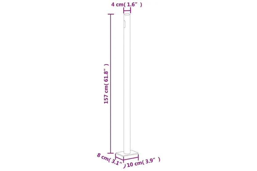 vidaXL 317961 Patio Retractable Side Awning 160x600cm Red vidaXL 317961 Patio Retractable Side Awning 160x600cm Red