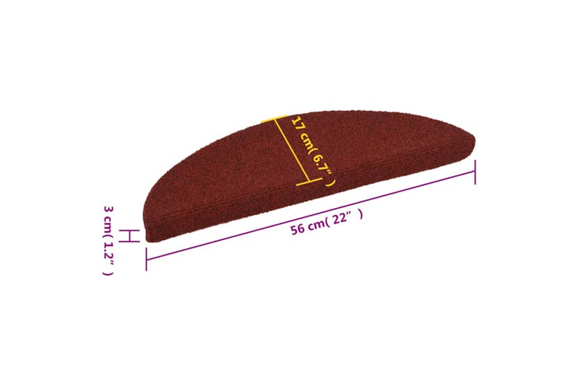 vidaXL 149683 Self-adhesive Stair Mats 10 Pcs Red 56x17x3cm Needle Punch vidaXL 149683 Self-adhesive Stair Mats 10 Pcs Red 56x17x3cm Needle Punch