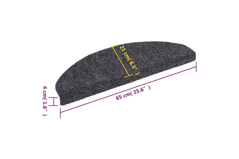 vidaXL 149701 Self-adhesive Stair Mats 10 Pcs Dark Grey 65x21x4cm Needle Punch vidaXL 149701 Self-adhesive Stair Mats 10 Pcs Dark Grey 65x21x4cm Needle Punch