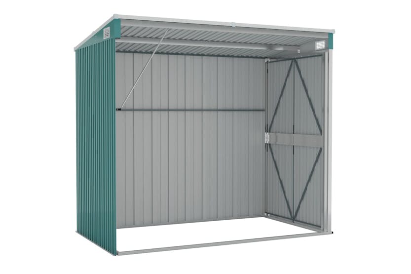 vidaXL 316221 Wall-mounted Garden Shed Green 118x194x178cm Galvanised Steel vidaXL 316221 Wall-mounted Garden Shed Green 118x194x178cm Galvanised Steel