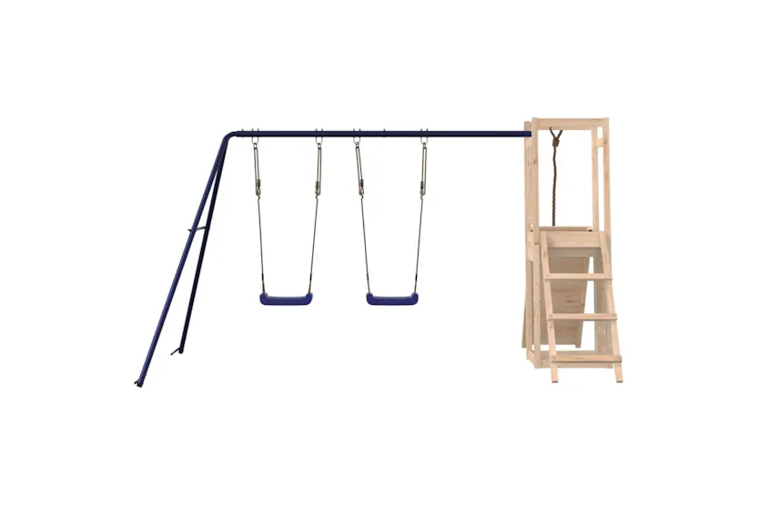 vidaXL 3155921 Playhouse With Swings Climbing Wall Solid Wood Pine vidaXL 3155921 Playhouse With Swings Climbing Wall Solid Wood Pine