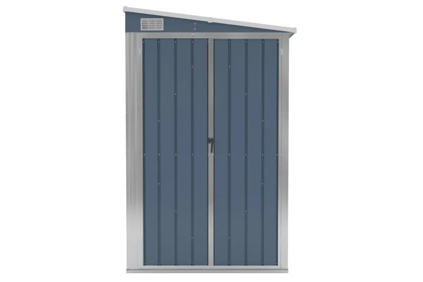 Vidaxl Wall-mounted Garden Shed Grey 118x194x178 Cm Galvanised Steel Vidaxl Wall-mounted Garden Shed Grey 118x194x178 Cm Galvanised Steel