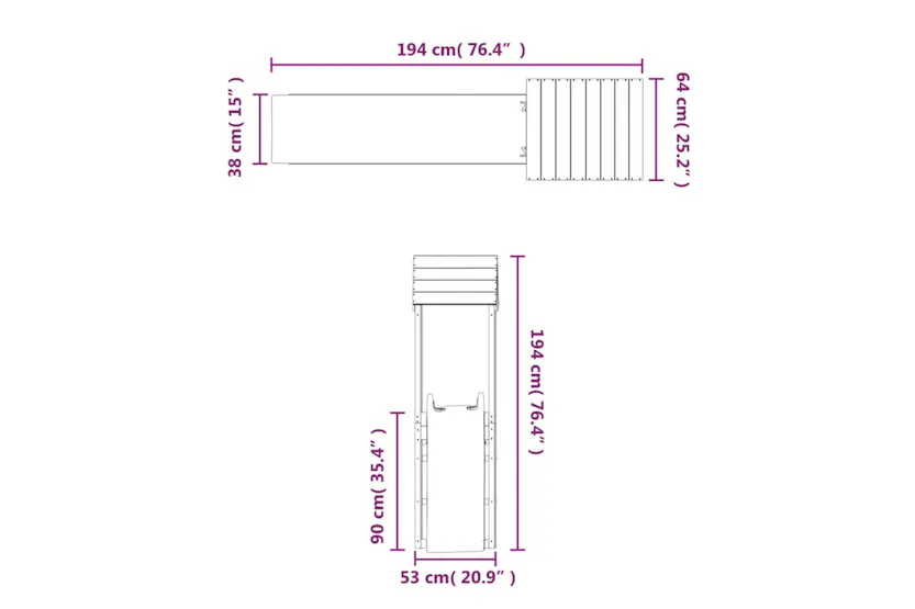 vidaXL 3155854 Playhouse With Slide Impregnated Wood Pine vidaXL 3155854 Playhouse With Slide Impregnated Wood Pine