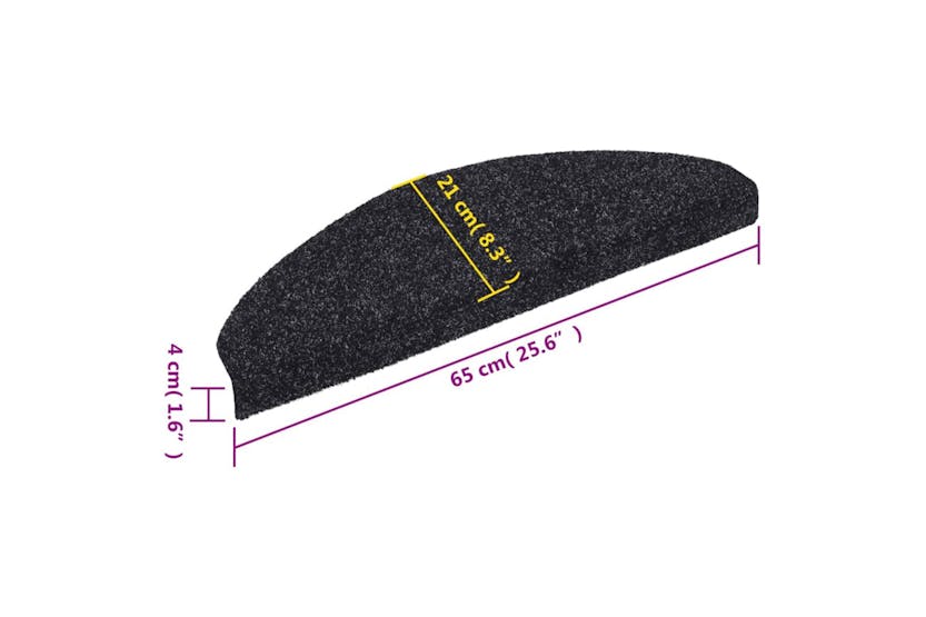 vidaXL 149703 Self-adhesive Stair Mats 10 Pcs Black 65x21x4cm Needle Punch vidaXL 149703 Self-adhesive Stair Mats 10 Pcs Black 65x21x4cm Needle Punch