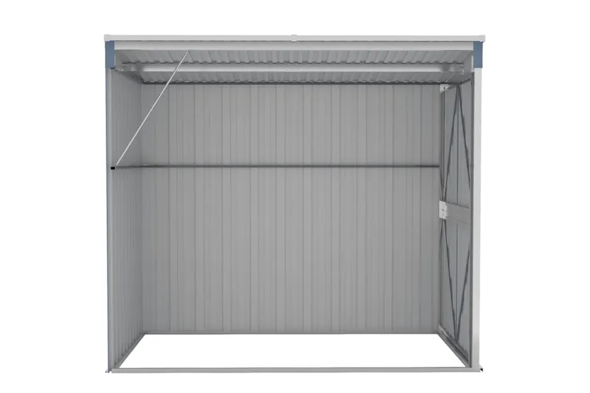 Vidaxl Wall-mounted Garden Shed Grey 118x194x178 Cm Galvanised Steel Vidaxl Wall-mounted Garden Shed Grey 118x194x178 Cm Galvanised Steel