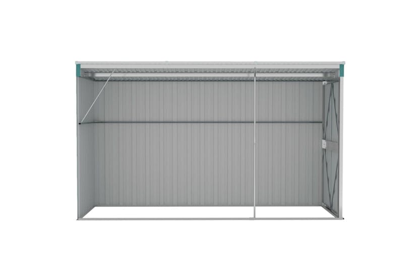 vidaXL 316225 Wall-mounted Garden Shed Green 118x288x178cm Galvanised Steel vidaXL 316225 Wall-mounted Garden Shed Green 118x288x178cm Galvanised Steel