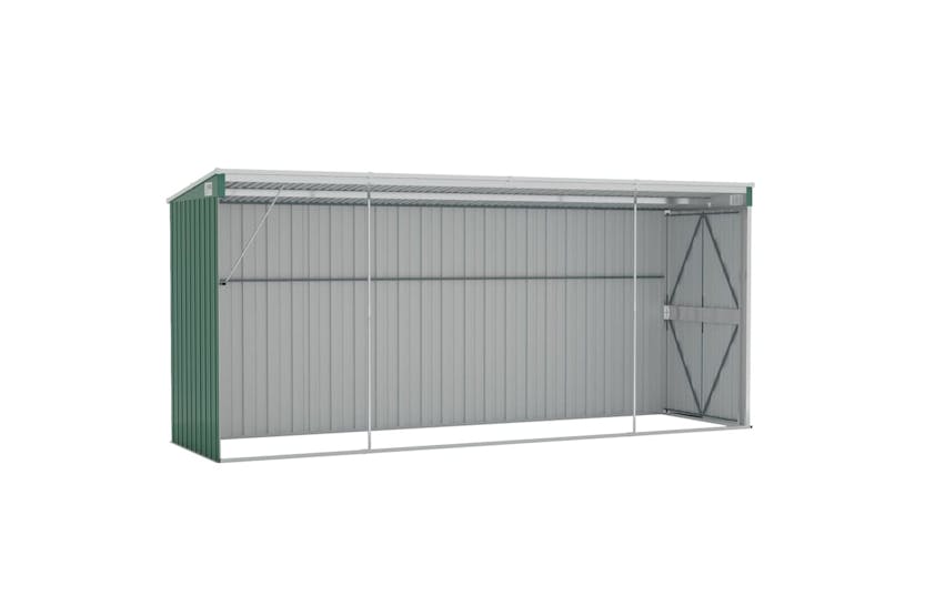 vidaXL 316229 Wall-mounted Garden Shed Green 118x382x178cm Galvanised Steel vidaXL 316229 Wall-mounted Garden Shed Green 118x382x178cm Galvanised Steel