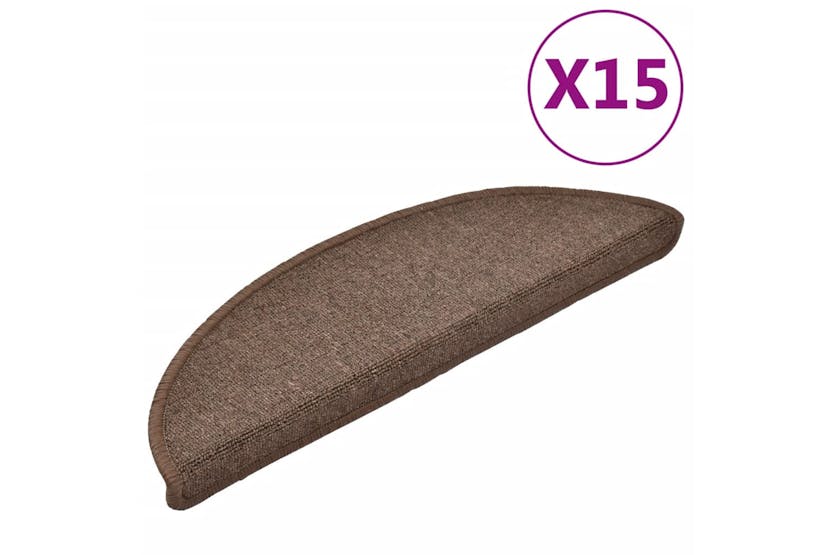 vidaXL 133880 Carpet Stair Treads 15 Pcs Coffee Brown 56x17x3cm vidaXL 133880 Carpet Stair Treads 15 Pcs Coffee Brown 56x17x3cm