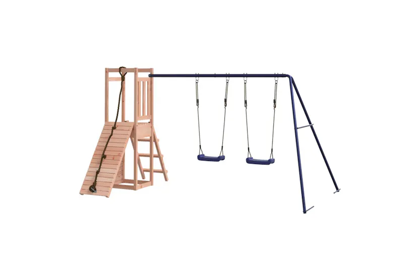 vidaXL 3155922 Playhouse With Swings Climbing Wall Solid Wood Douglas vidaXL 3155922 Playhouse With Swings Climbing Wall Solid Wood Douglas
