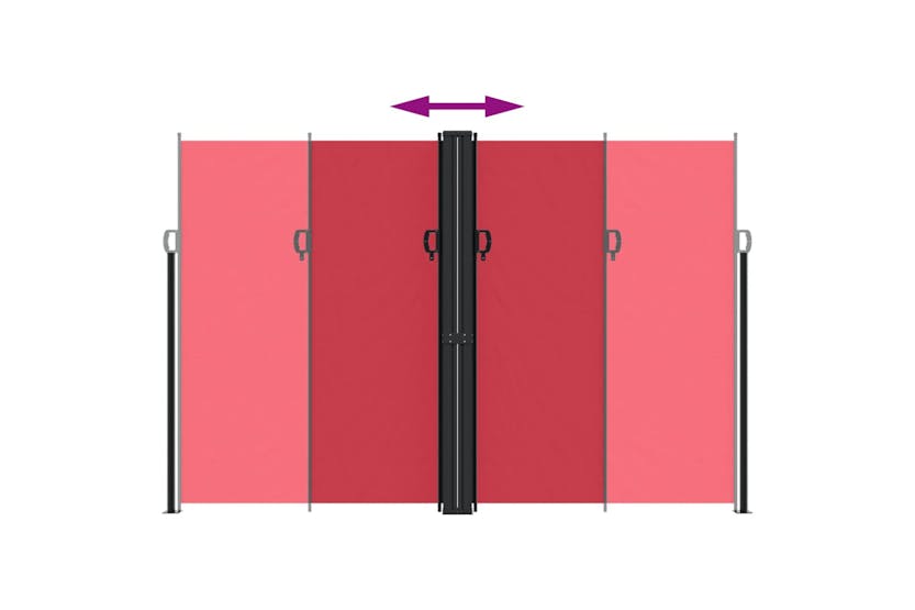 vidaXL 318089 Retractable Side Awning Red 220x1200cm vidaXL 318089 Retractable Side Awning Red 220x1200cm