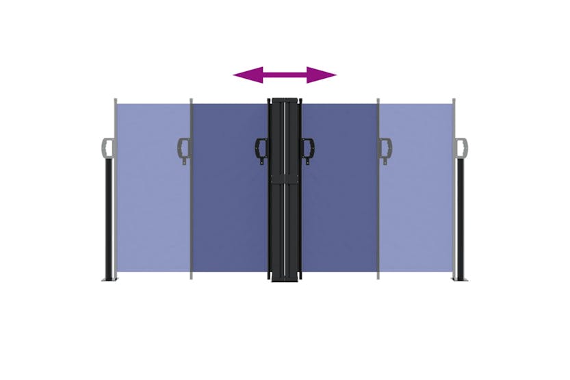 vidaXL 318058 Retractable Side Awning Blue 117x1200cm vidaXL 318058 Retractable Side Awning Blue 117x1200cm