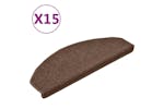 vidaXL 322367 Carpet Stair Treads 15 Pcs Brown 65x24x4cm vidaXL 322367 Carpet Stair Treads 15 Pcs Brown 65x24x4cm