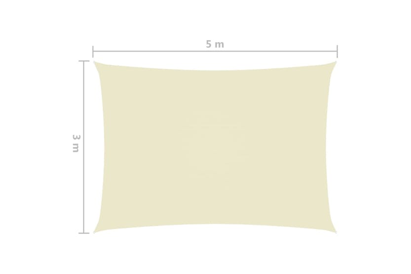 vidaXL 135212 Sunshade Sail Oxford Fabric Rectangular 3x5 M Cream vidaXL 135212 Sunshade Sail Oxford Fabric Rectangular 3x5 M Cream