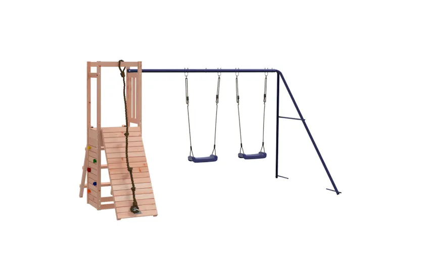 vidaXL 3155922 Playhouse With Swings Climbing Wall Solid Wood Douglas vidaXL 3155922 Playhouse With Swings Climbing Wall Solid Wood Douglas