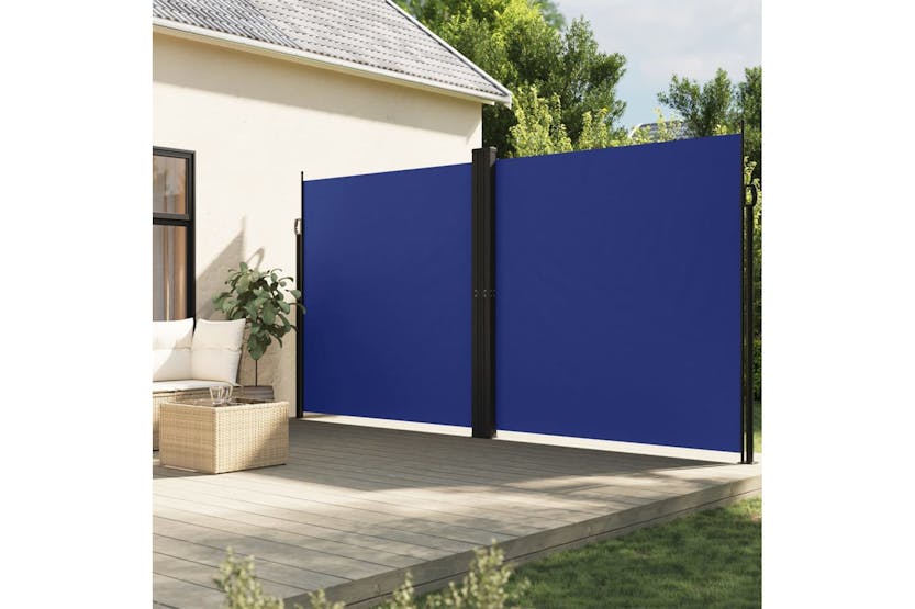 vidaXL 318052 Retractable Side Awning Blue 220x1000cm vidaXL 318052 Retractable Side Awning Blue 220x1000cm