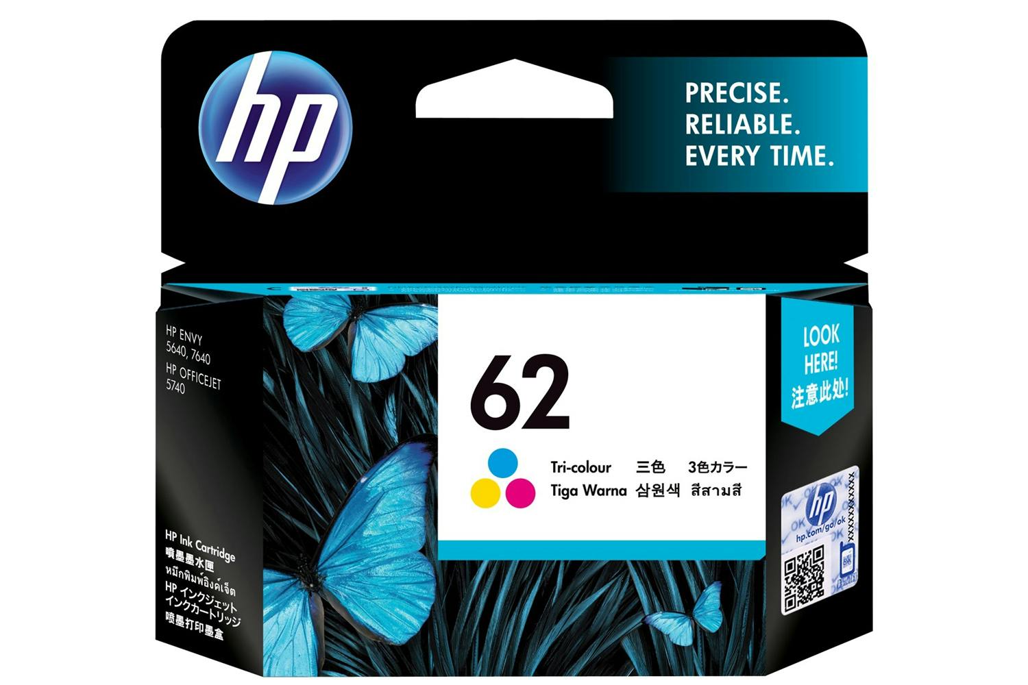 HP 62 Tri-Colour Ink