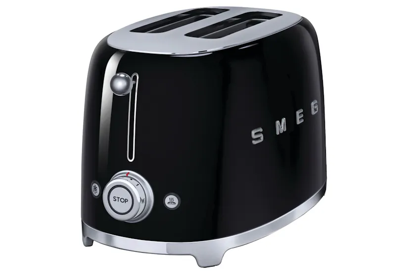 Smeg 50's Retro Style Aesthetic 2 Slice Toaster | TSF01BLUK | Black Smeg 50's Retro Style Aesthetic 2 Slice Toaster | TSF01BLUK | Black