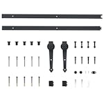 vidaXL 142827 Sliding Door Hardware Kit 183cm Steel Black vidaXL 142827 Sliding Door Hardware Kit 183cm Steel Black