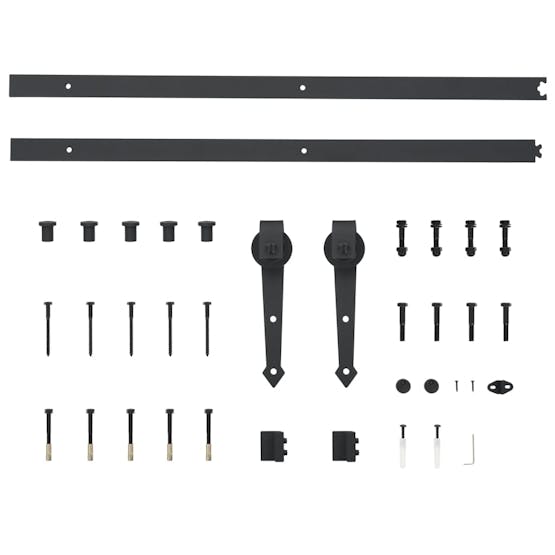 vidaXL 142827 Sliding Door Hardware Kit 183cm Steel Black vidaXL 142827 Sliding Door Hardware Kit 183cm Steel Black