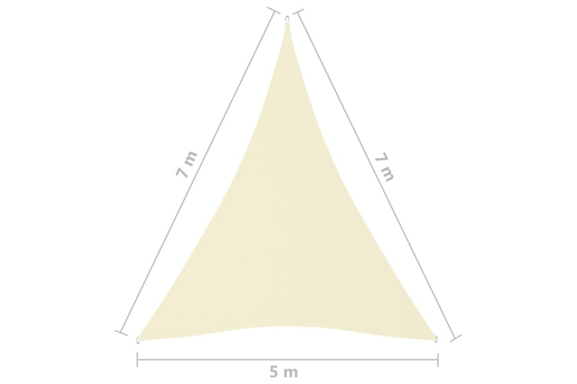 vidaXL 135237 Sunshade Sail Oxford Fabric Triangular 5x7x7 M Cream vidaXL 135237 Sunshade Sail Oxford Fabric Triangular 5x7x7 M Cream
