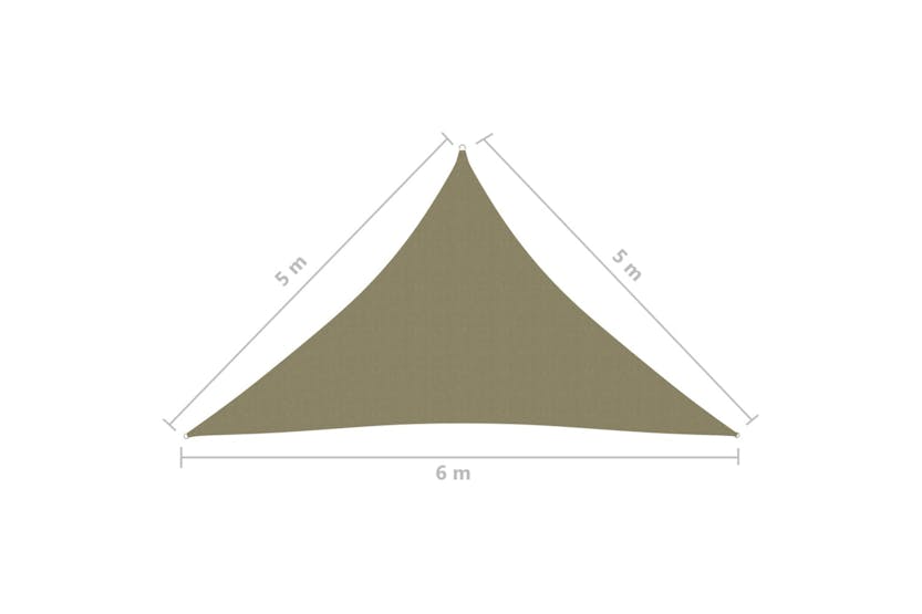 vidaXL 135183 Sunshade Sail Oxford Fabric Triangular 5x5x6 M Beige vidaXL 135183 Sunshade Sail Oxford Fabric Triangular 5x5x6 M Beige