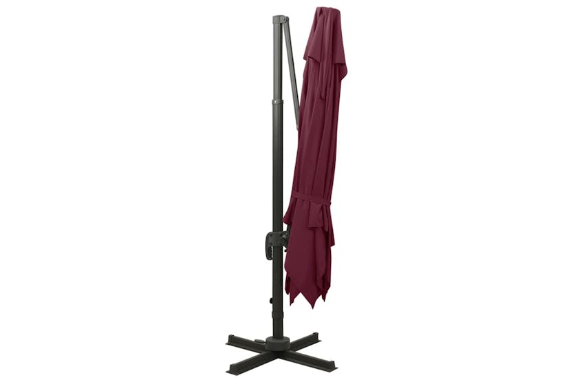 vidaXL 312380 Cantilever Umbrella With Double Top 300x300cm Bordeaux Red vidaXL 312380 Cantilever Umbrella With Double Top 300x300cm Bordeaux Red